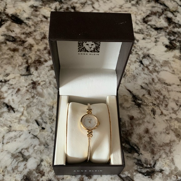 Anne Klein Rhinestone Jeweled Bracelet Watch - Picture 4 of 9